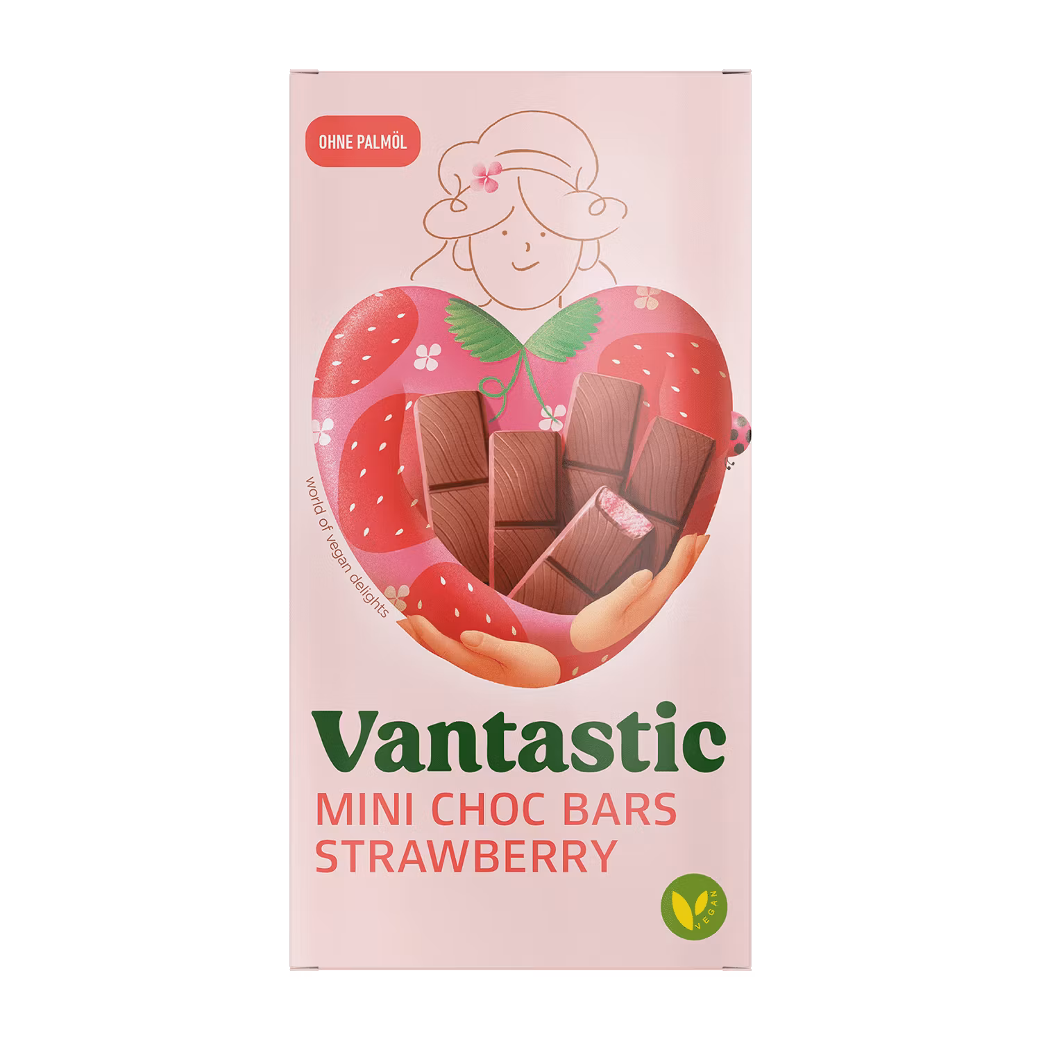 Vantastic - Mini Choc Bars Strawberry, 100g