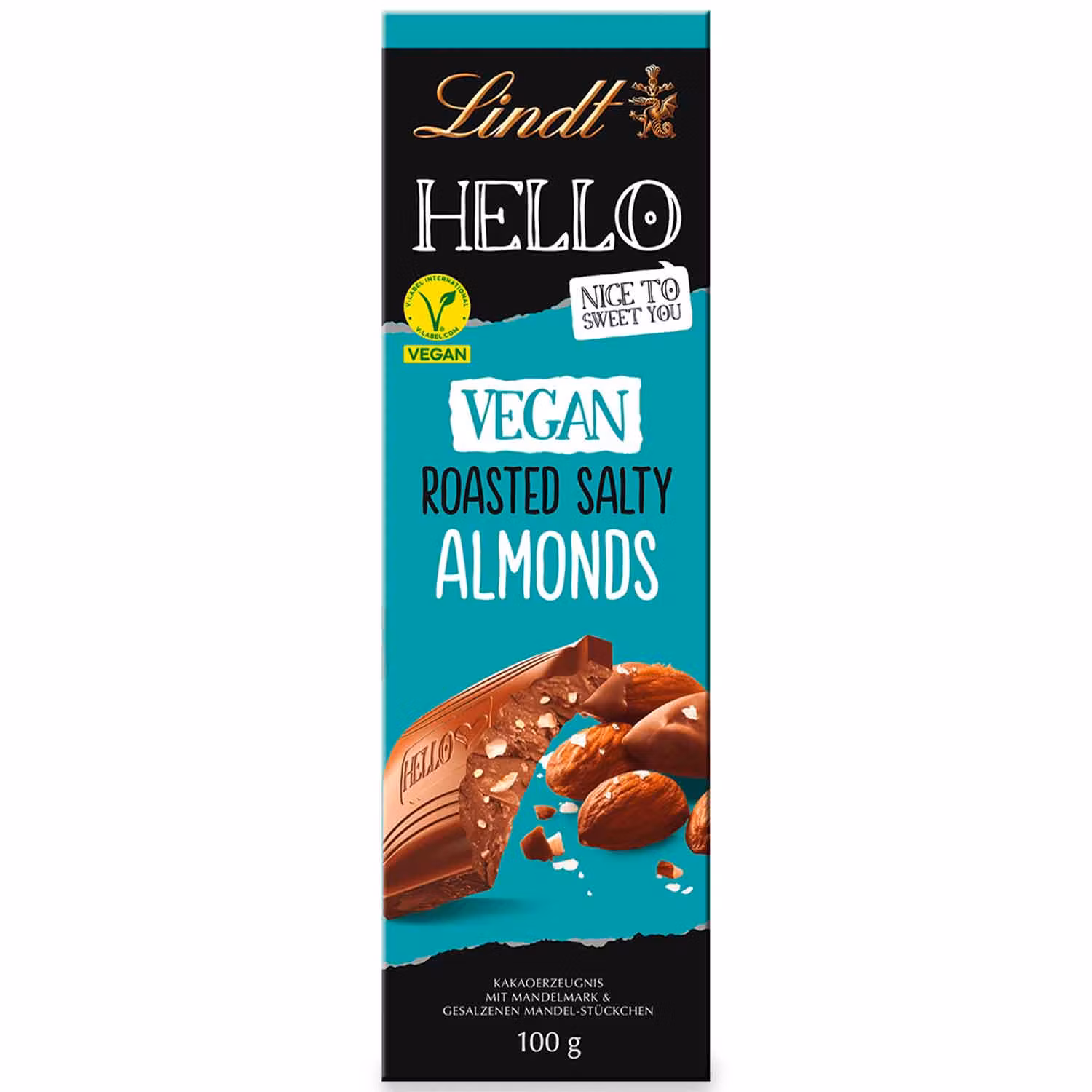 Lindt - Hello Vegan Roasted Salty Almonds, 100g