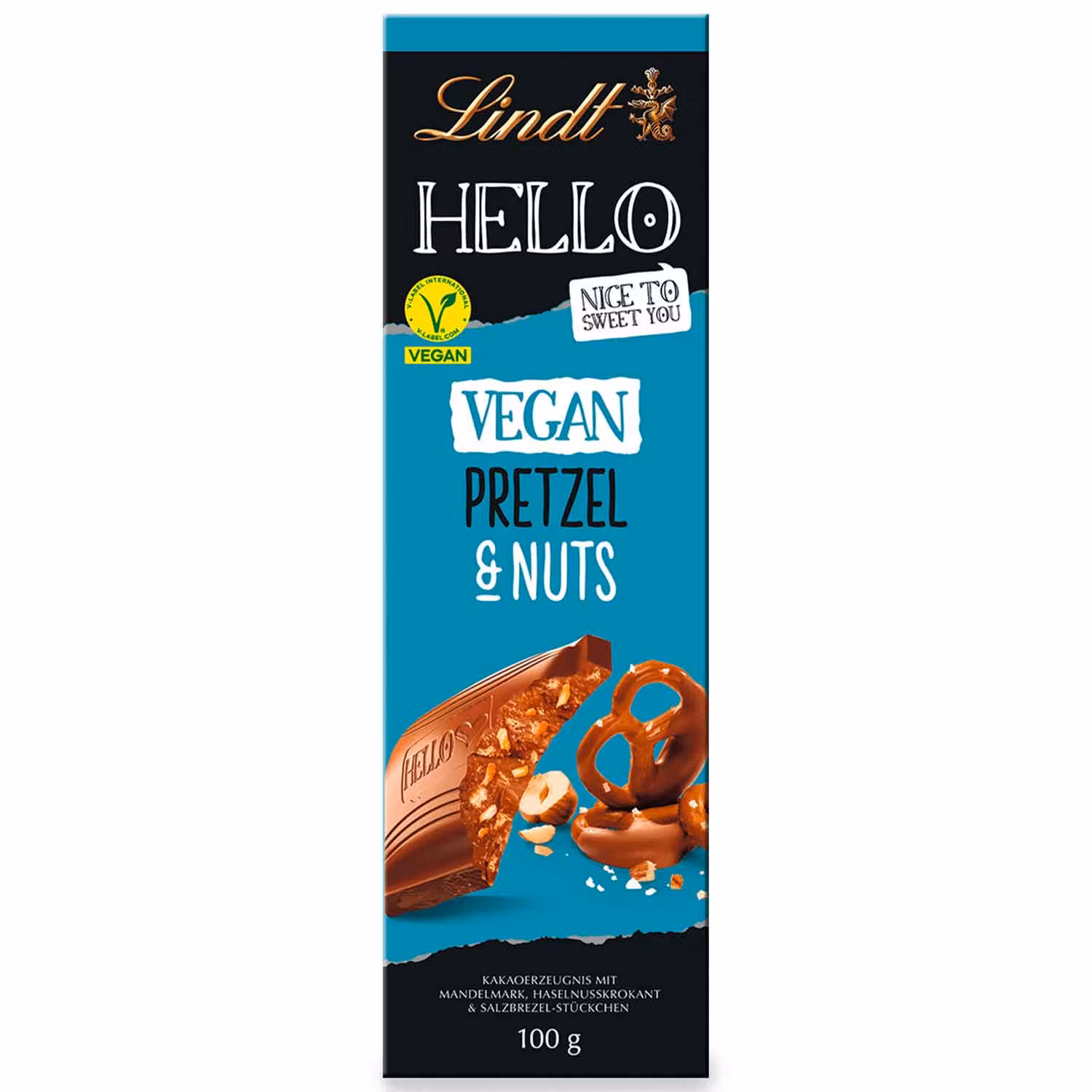 Lindt - Hello Vegan Pretzel & Nuts, 100g