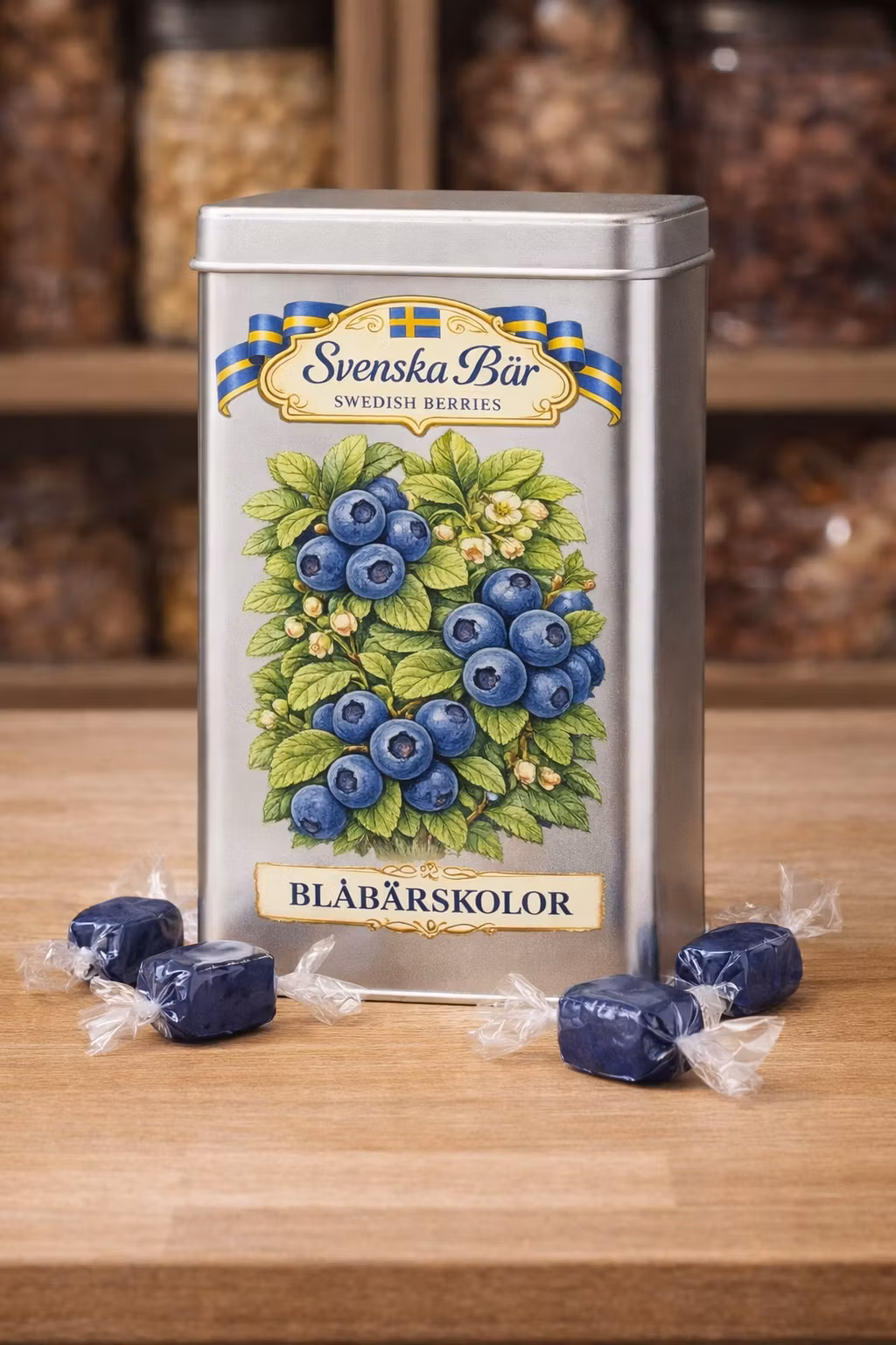 Sweden Souvenir - Blåbärskolor, 210g