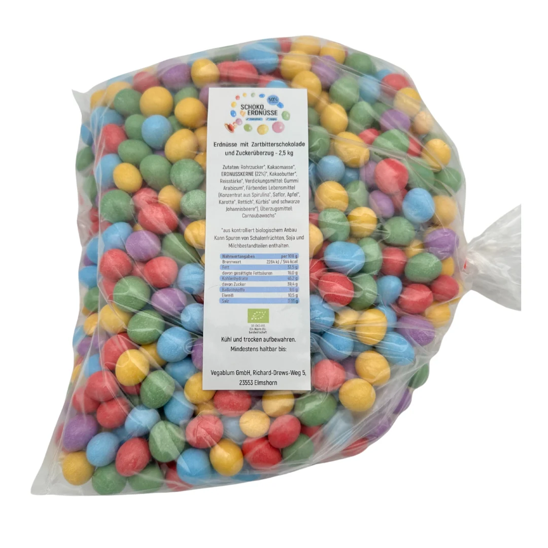 EKO Vegablum -  Schoko-Erdnüsse/Jordnötter med choklad- & sockeröverdrag, 2,5 kg