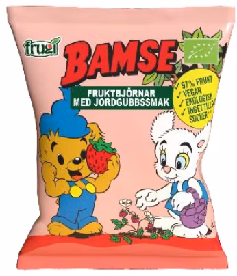 BAMSE - Fruktbjörnar Jordgubb, EKO, 40g
