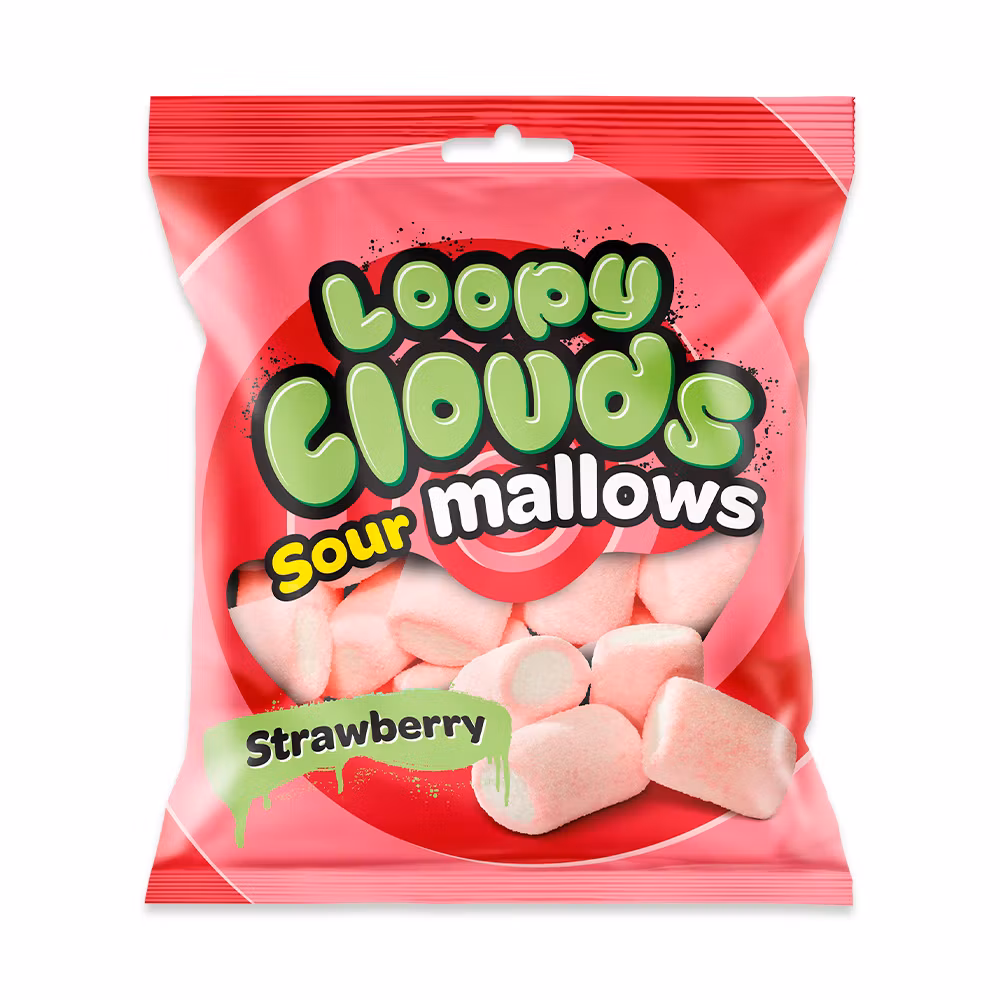Loopy Clouds - Marshmallow Sour Strawberry, 100g