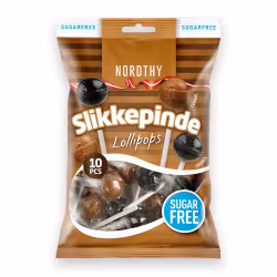 Nordthy - Slikkepinde Lakrits & Karamell, 10-pack, 100g