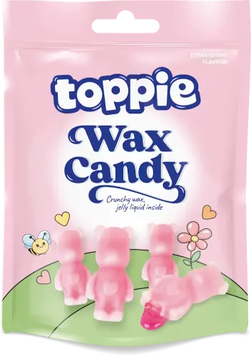 Toppie - Wax Candy Björn Jordgubb, 40g