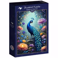 Bluebird - Flowers & Peacock, 500 bitar