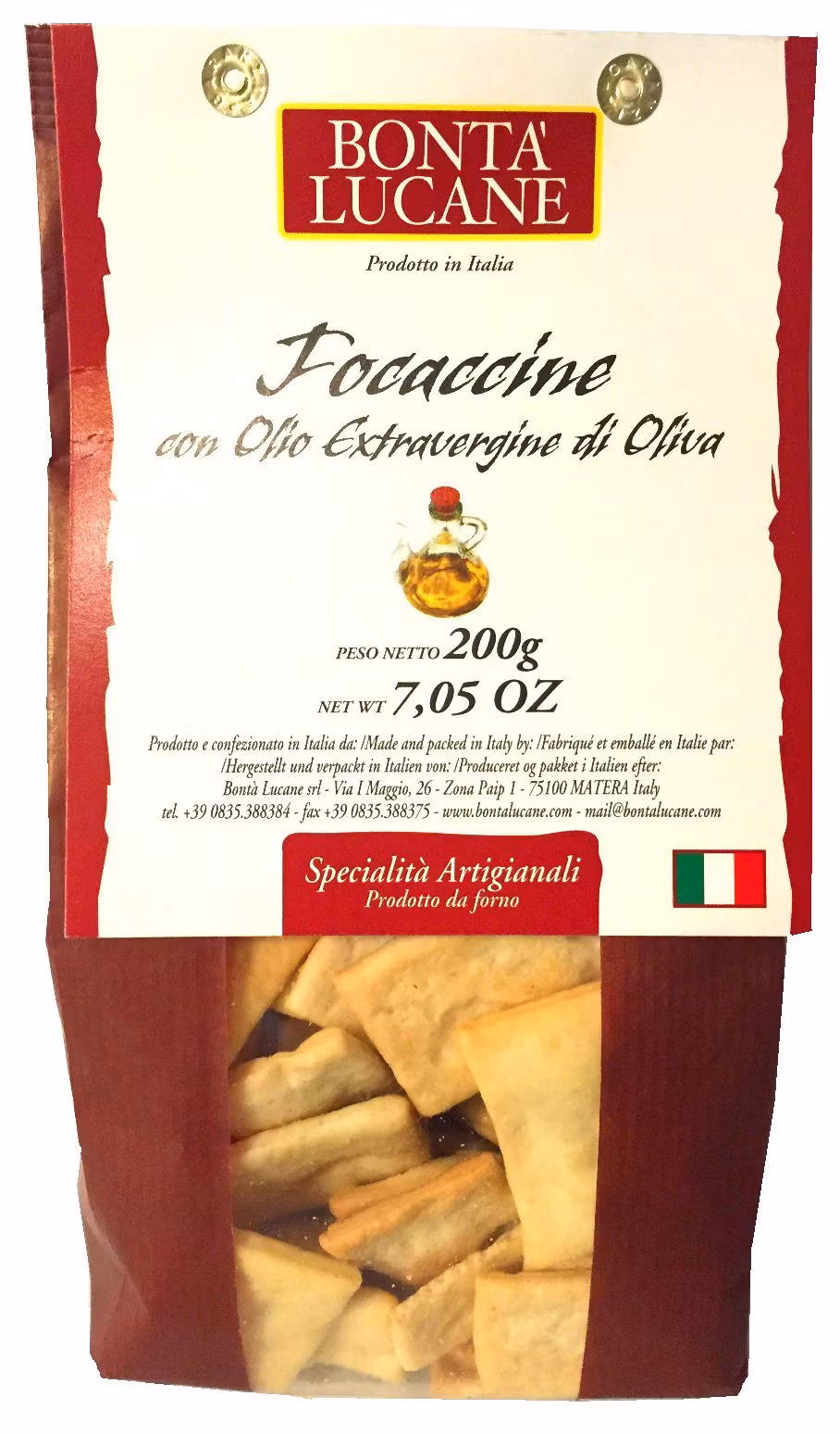 Bonta Lucane - Focaccine Naturell Olivolja, 200g
