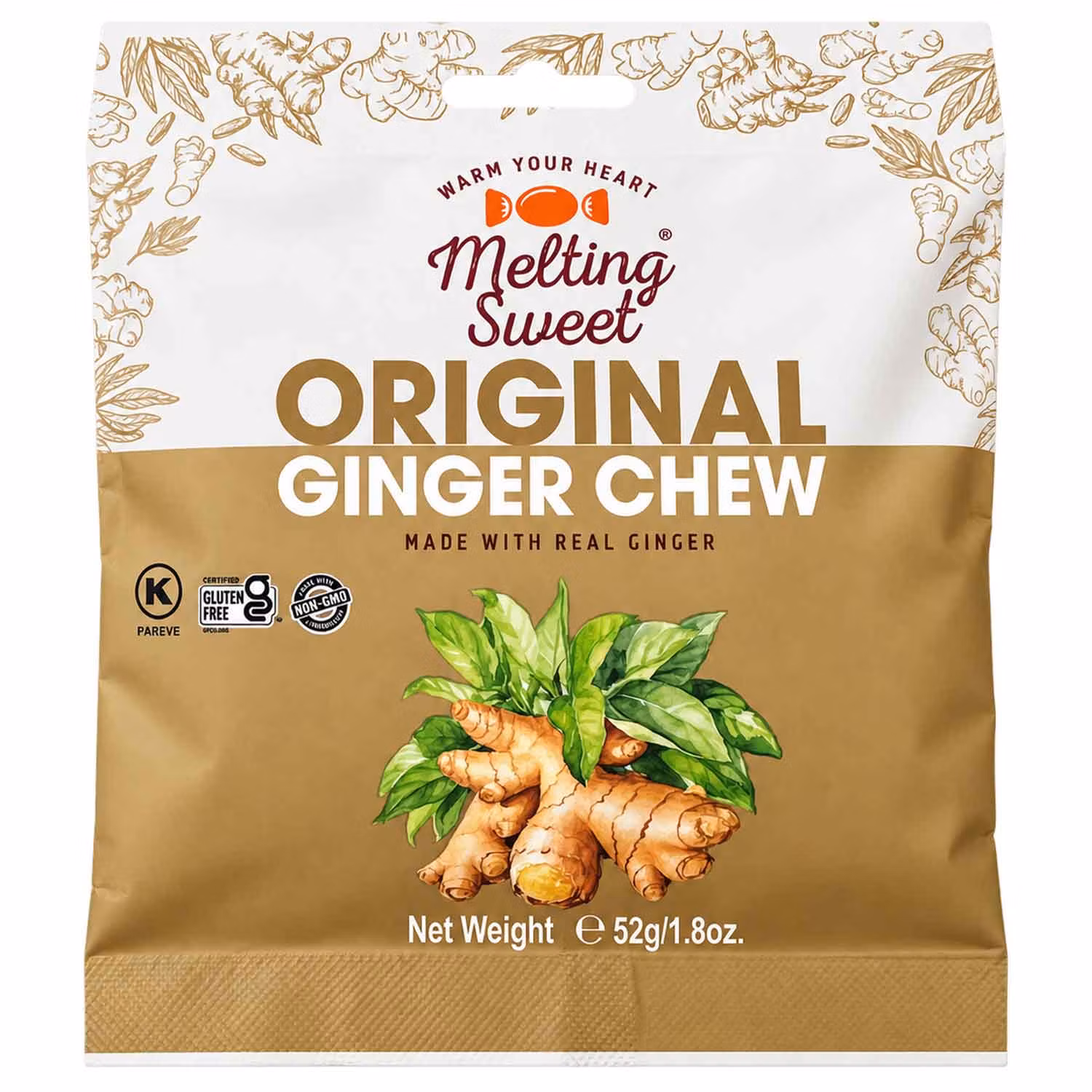 Melting Sweet - Original Ginger Chew, 52g