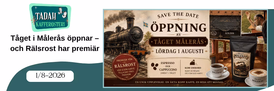 1/8-2026 Tåget i Målerås öppnar – och Rälsrost har premiär