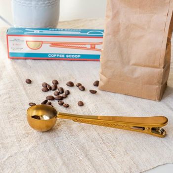 Kaffeskopa guld & påsförslutare