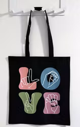 LOVE - rosa, blå, grønn og lilla