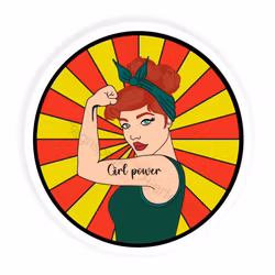 Girl power - tattoo - grønn (rød/gul)
