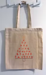 Rød juletre-håndalfabetet-handlenett