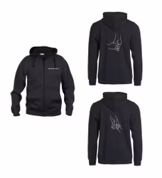 Hettejakke - Pappas hånd - Håndalfabet og tekst foran og design på ryggen