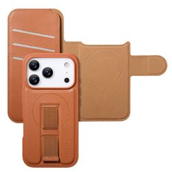 iPhone 18 Pro Max Plånbok med MagSafe-skal & fingerband Brun