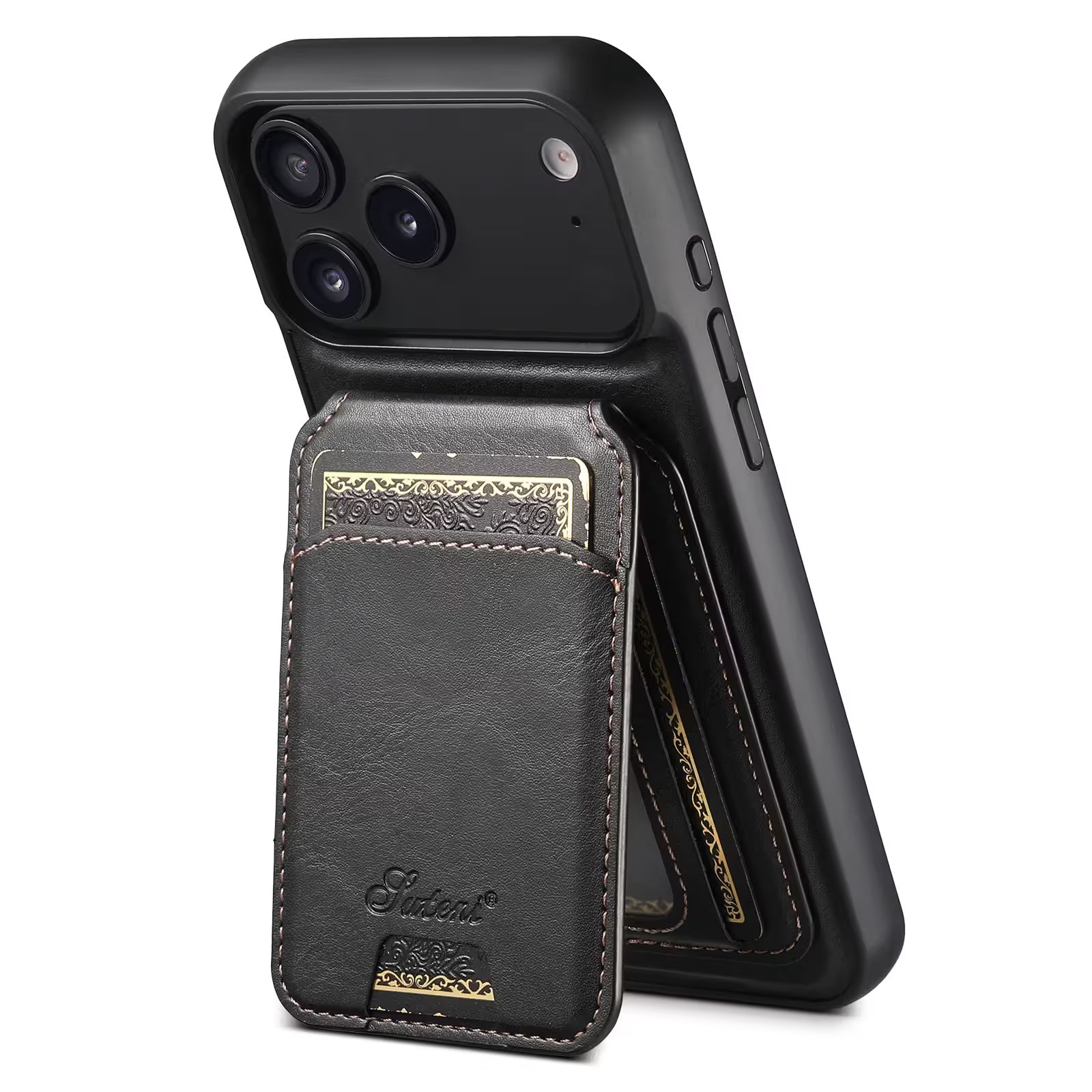 iPhone 18 Pro 2in1 Magnet-skal med Korthållare-Svart