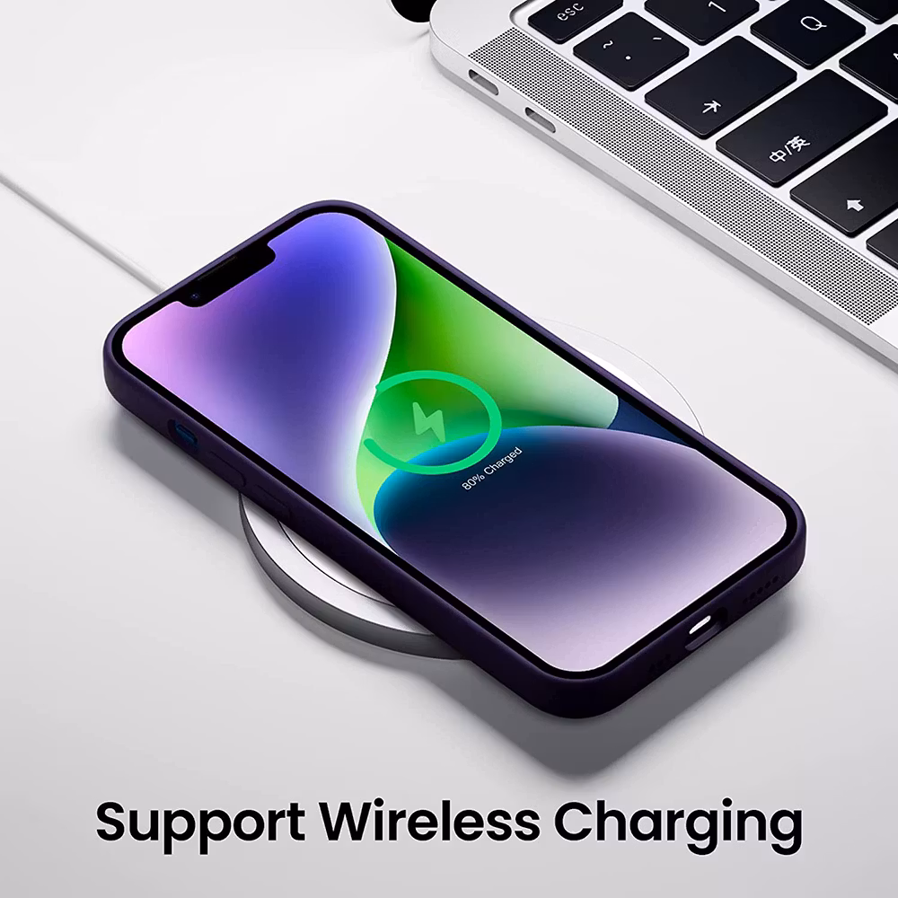 iPhone 14 Plus Silikonskal med MagSafe - fläderbär
