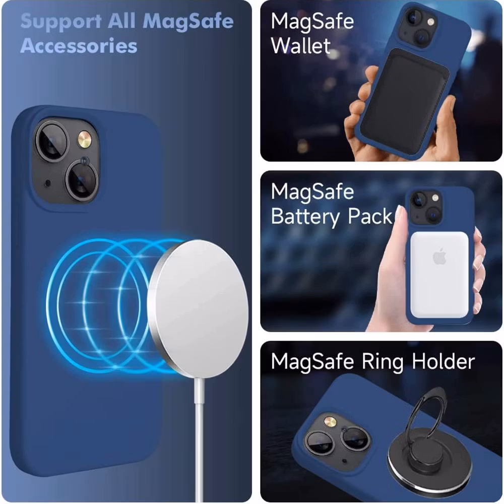 iPhone 14 Silikonskal med MagSafe - stormblå