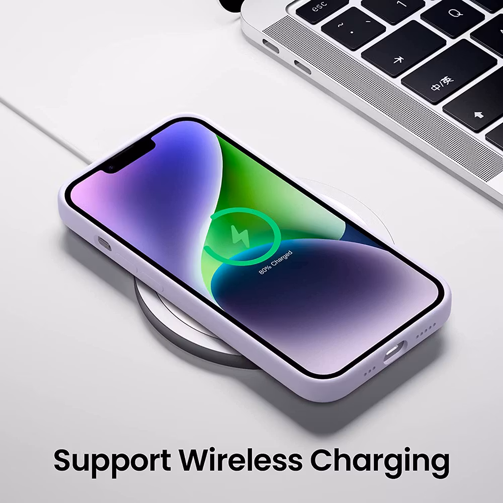 iPhone 14 Plus Silikonskal med MagSafe - syrenblå