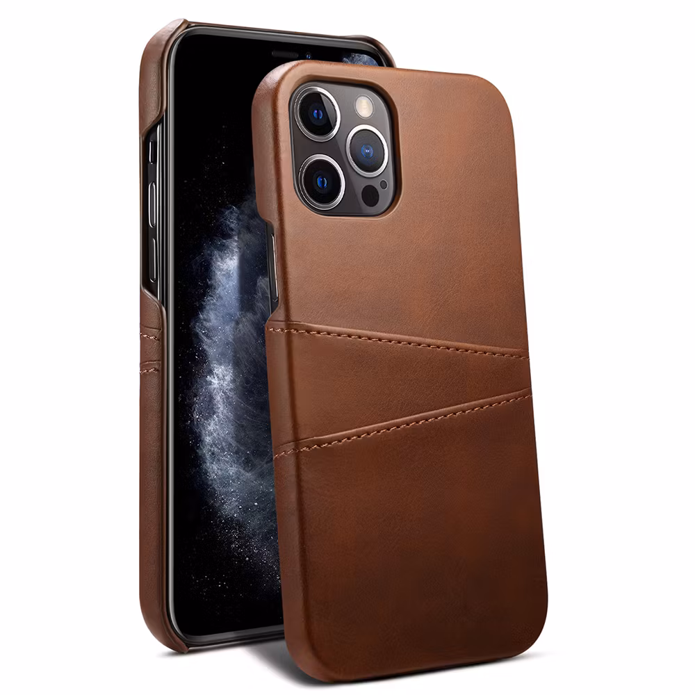 iPhone 14 Pro Skal med Kortfack Brun