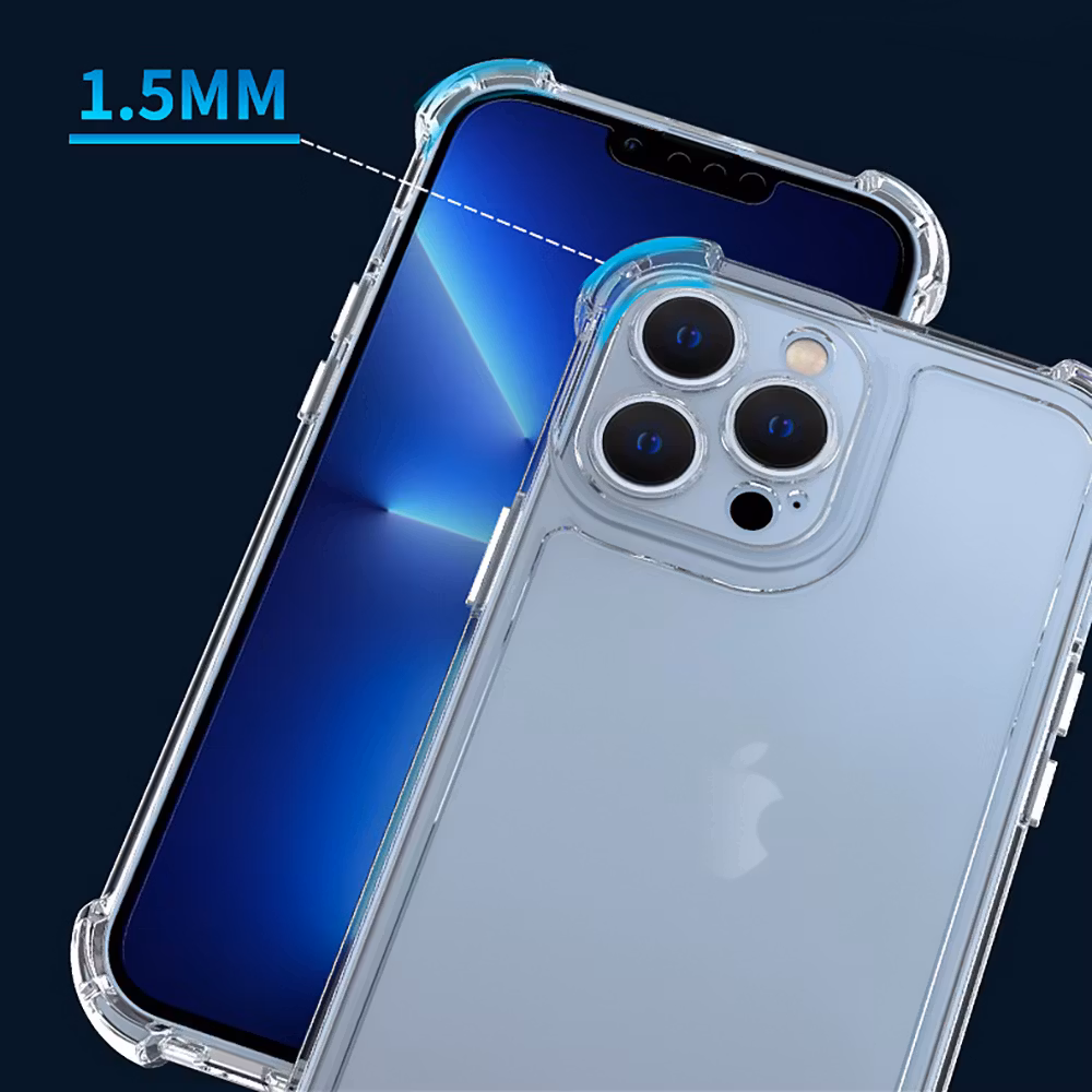 iPhone 14 Pro silikonskal med kameraskydd transparent