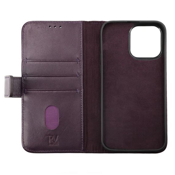 iPhone 14 Pro Max Plånboksfodral Läder Rvelon - Lila