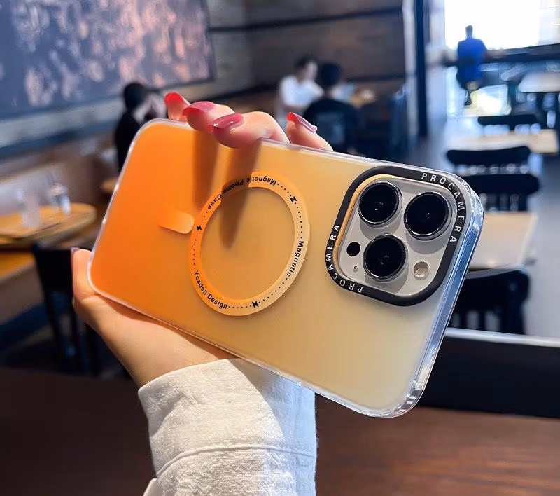 iPhone 14 Pro Stöttåligt Skal med MagSafe - Frostat Gul