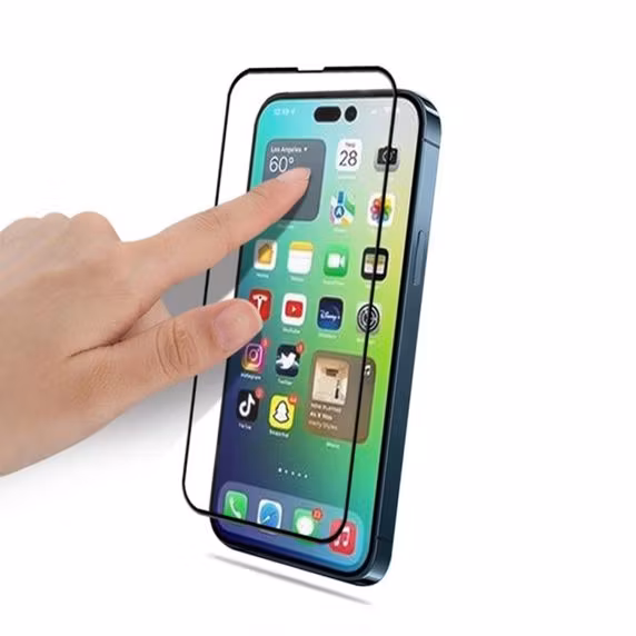 iPhone 15 Plus MC Heltäckande Skärmskydd härdat glas med förpackning