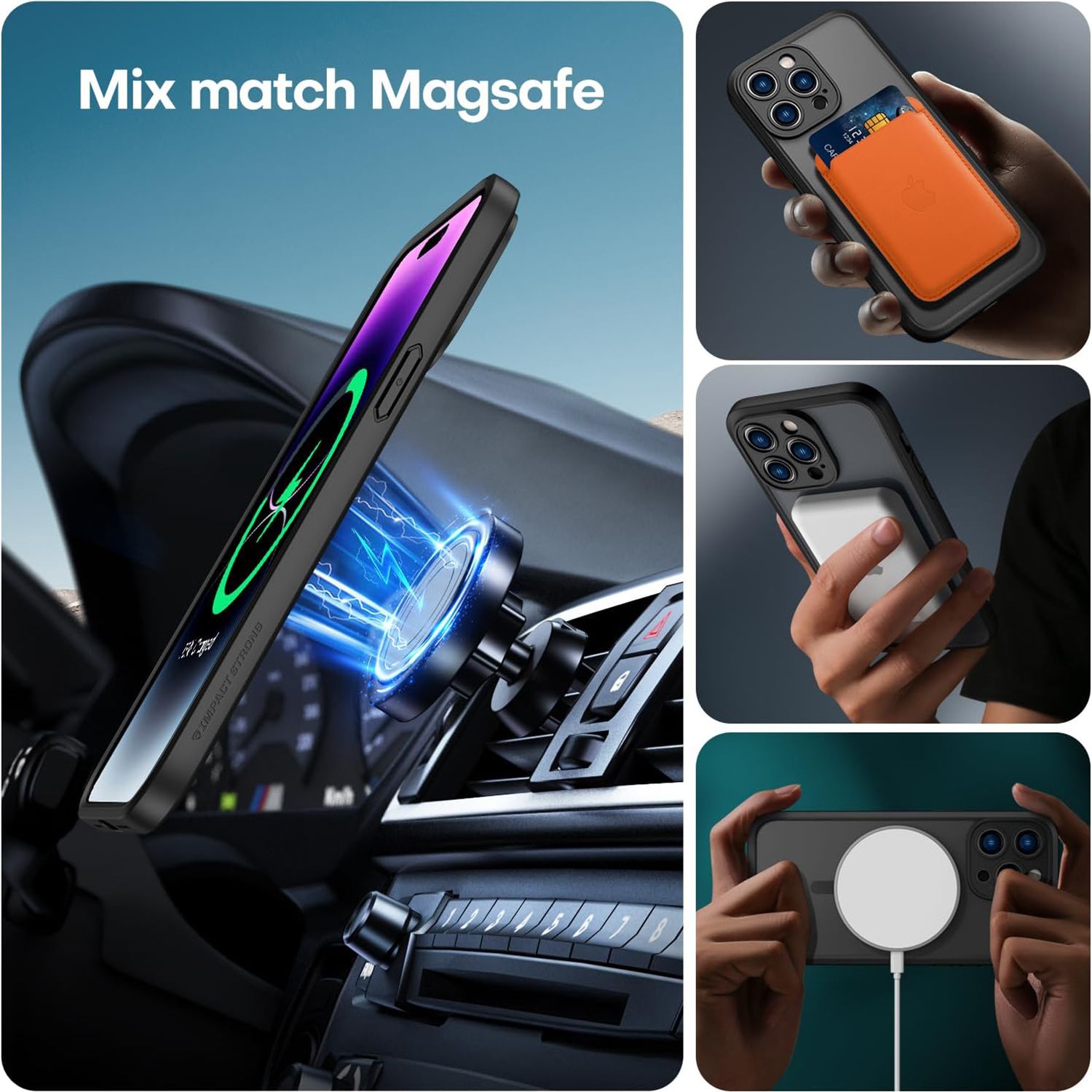 iPhone 14 Pro MagSafe silikonskal i svart färg