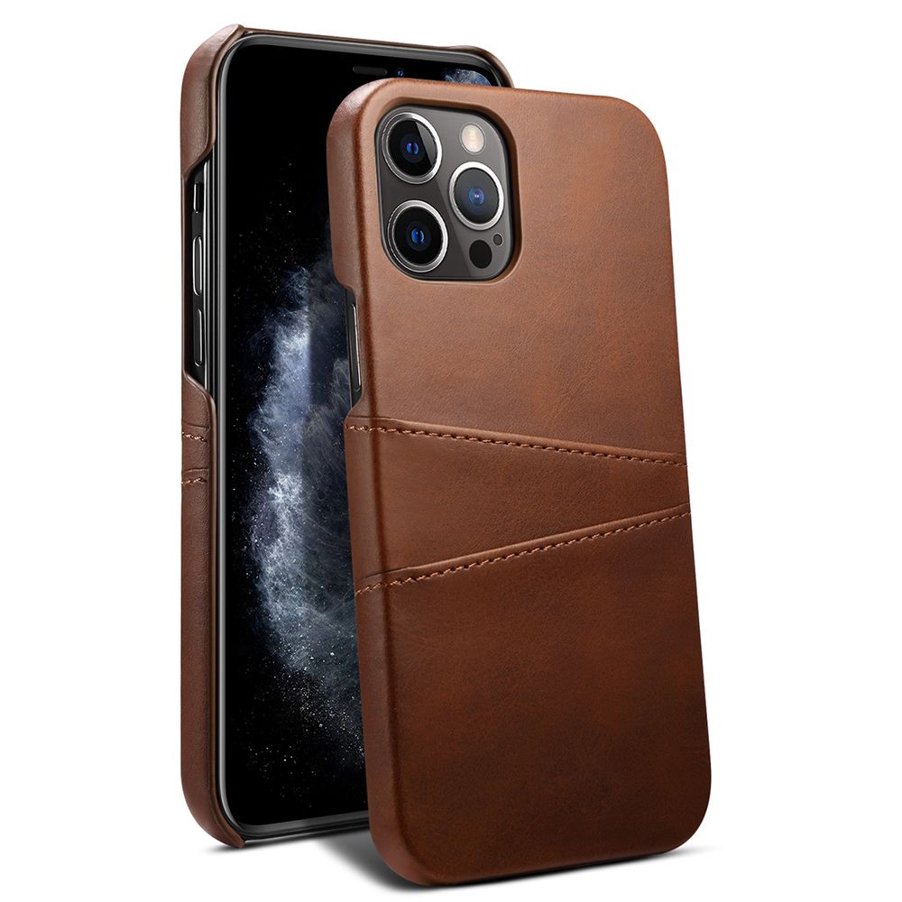 iPhone 15 Pro Skal med kortfack Brun