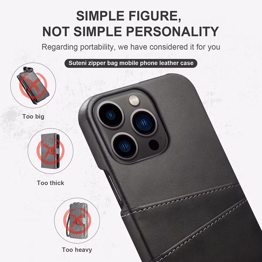 iPhone 15 Pro Max Skal med Kortfack-Svart