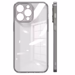iPhone 15 Pro Max skal med kameraskydd - Genomskinligt grå