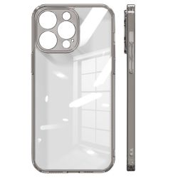 iPhone 14 Plus skal med kameraskydd - Genomskinligt grå