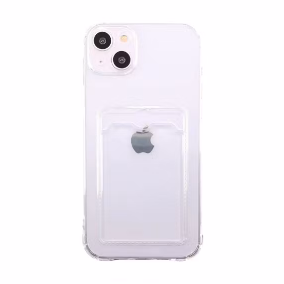 iPhone 13 Stöttåligt Skal med Kortfack - Transparent
