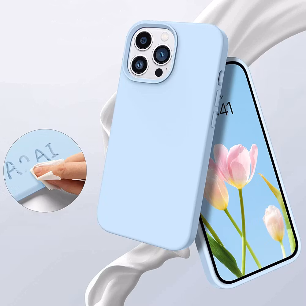 iPhone 15 Pro MC Silikonskal Ljusblå
