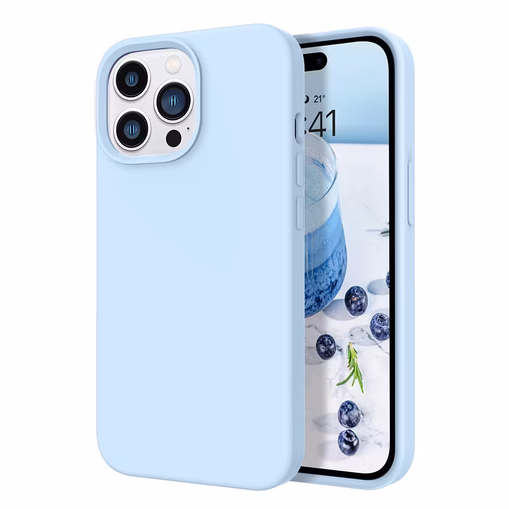 iPhone 15 Pro MC Silikonskal Ljusblå