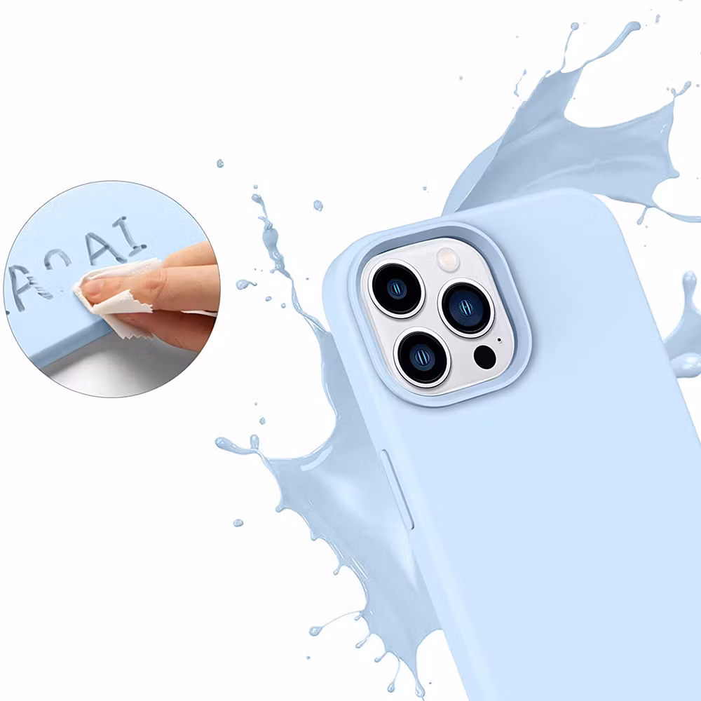 iPhone 15 Pro Max MC Silikonskal Ljusblå