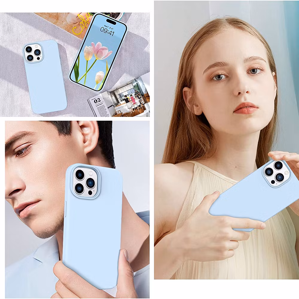 iPhone 15 Pro Max MC Silikonskal Ljusblå