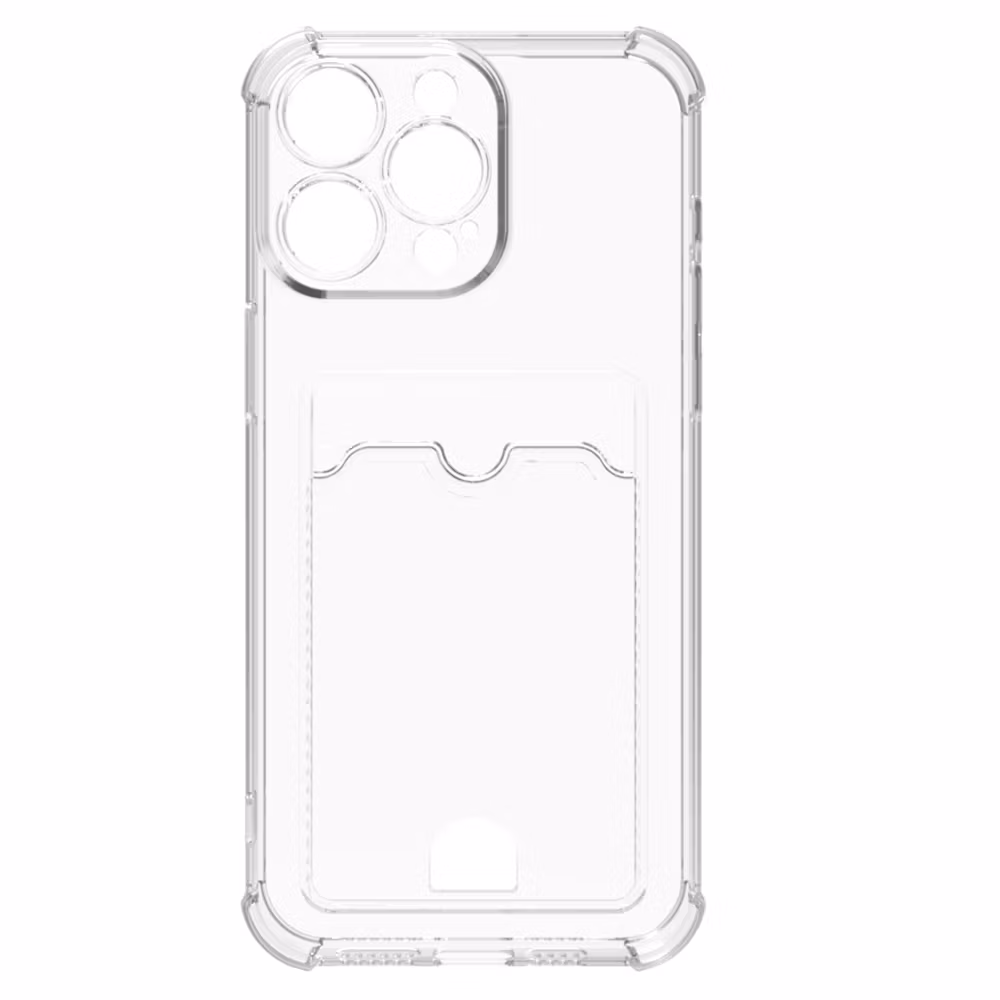 iPhone 16 Pro Stöttåligt Skal med Kortfack-Transparent