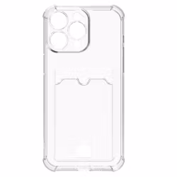 iPhone 16 Pro Stöttåligt Skal med Kortfack-Transparent