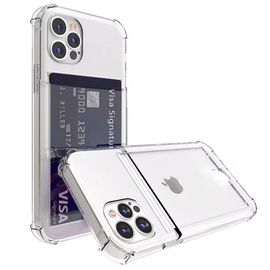 iPhone 16 Pro Stöttåligt Skal med Kortfack-Transparent