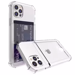 iPhone 16 Pro Stöttåligt Skal med Kortfack-Transparent