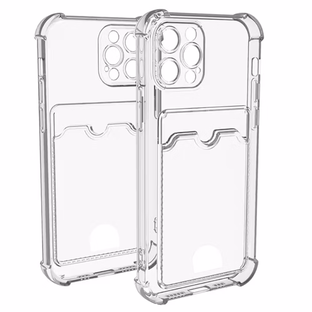 iPhone 16 Pro Stöttåligt Skal med Kortfack-Transparent