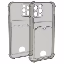 iPhone 16 Pro Max Stöttåligt Skal med Kortfack-Transparent grå