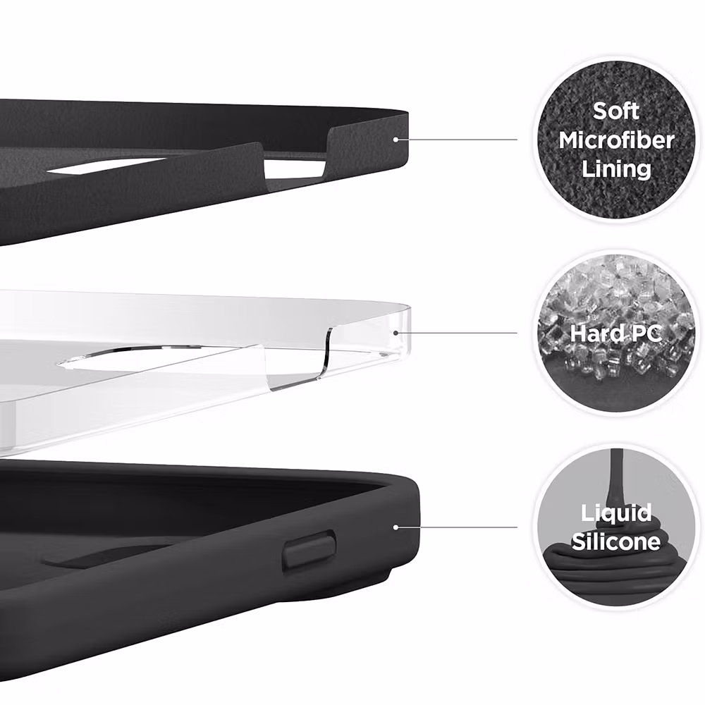 iPhone 16 MC Silikonskal i svart färg