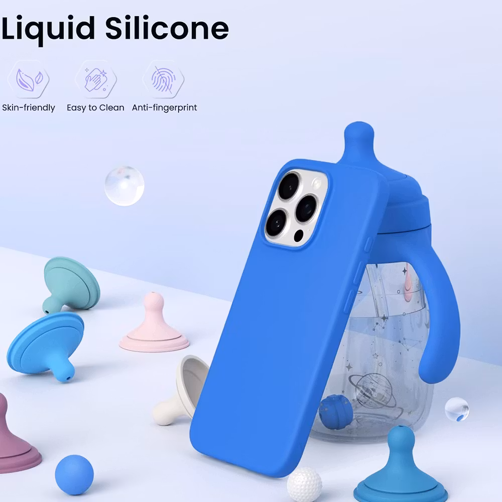 iPhone 16 Pro Max MC Silikonskal Blå färg