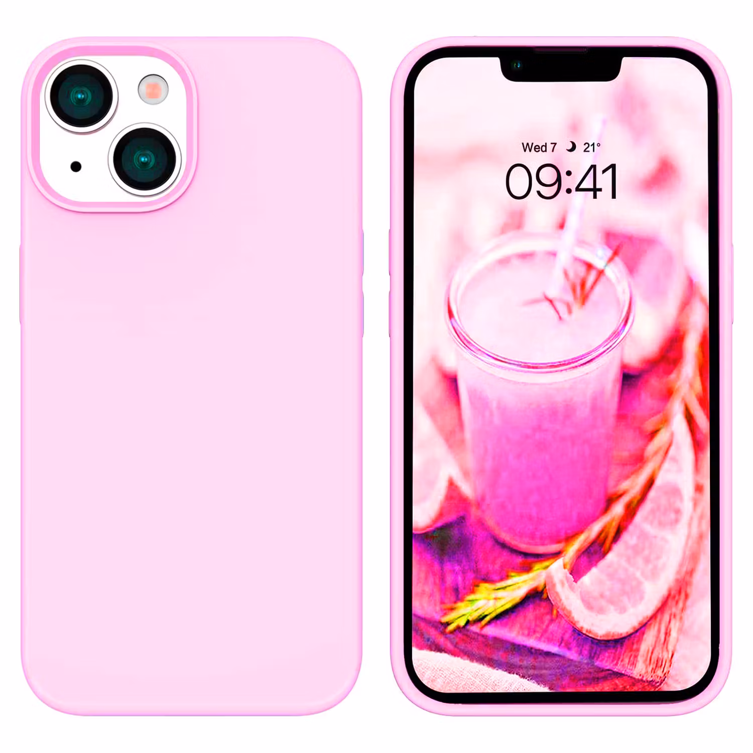 iPhone 14 MC Silikonskal Rosa