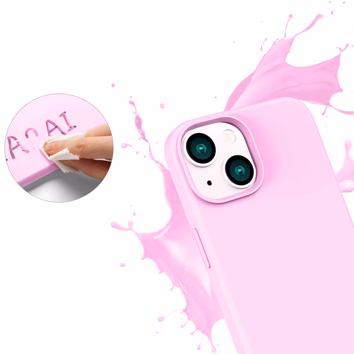 iPhone 14 MC Silikonskal Rosa