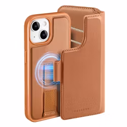 iPhone 14 Plånbok med MagSafe-skal & fingerband Brun