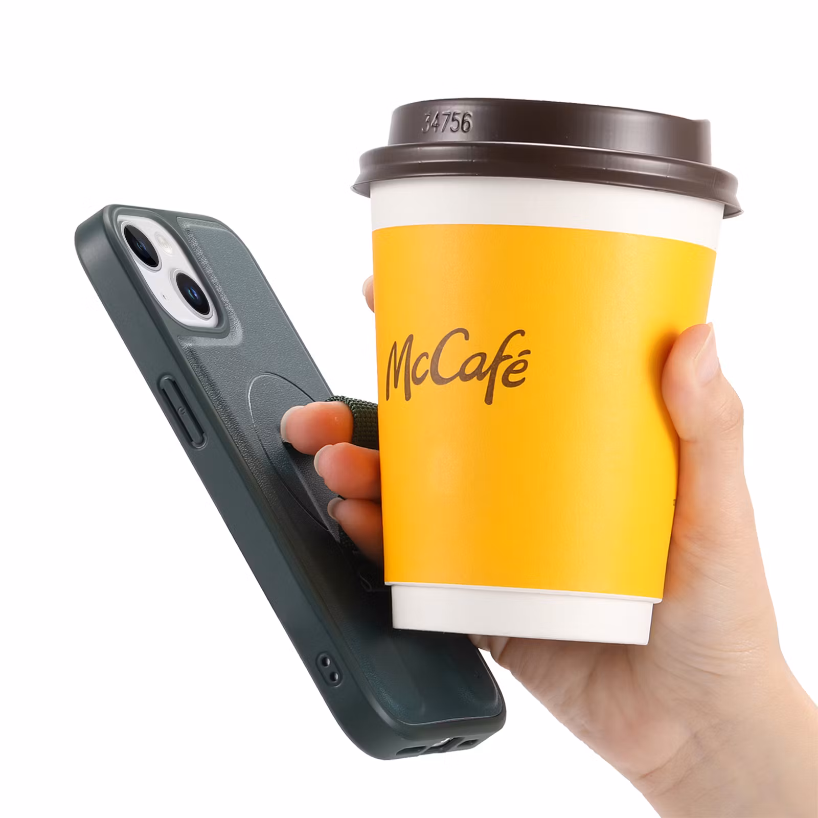 iPhone 15 Plånbok med MagSafe-skal & fingerband Grön